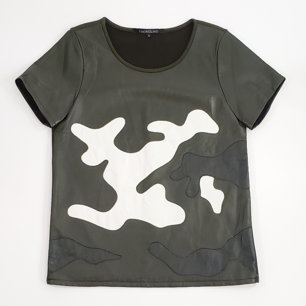 Timo Weiland Avery Leather Short Sleeve Shirt